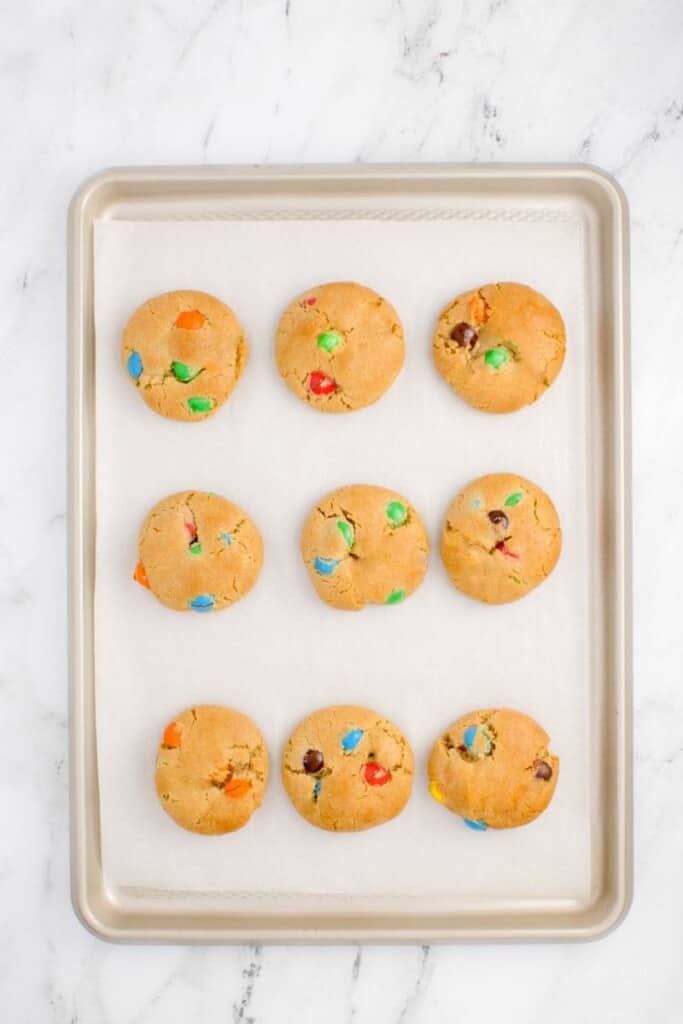 baked peanut butter M&M cookies