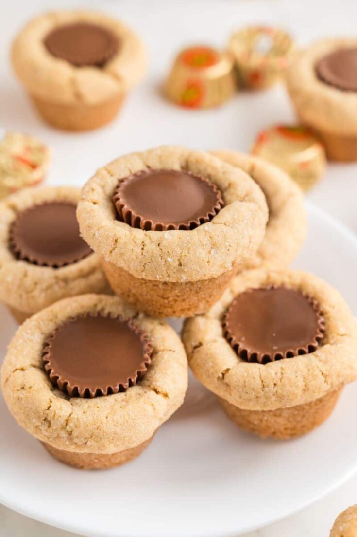 stacked cookies with peanut butter cups