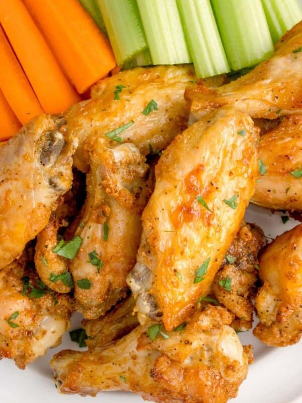close up of crispy air fryer wings