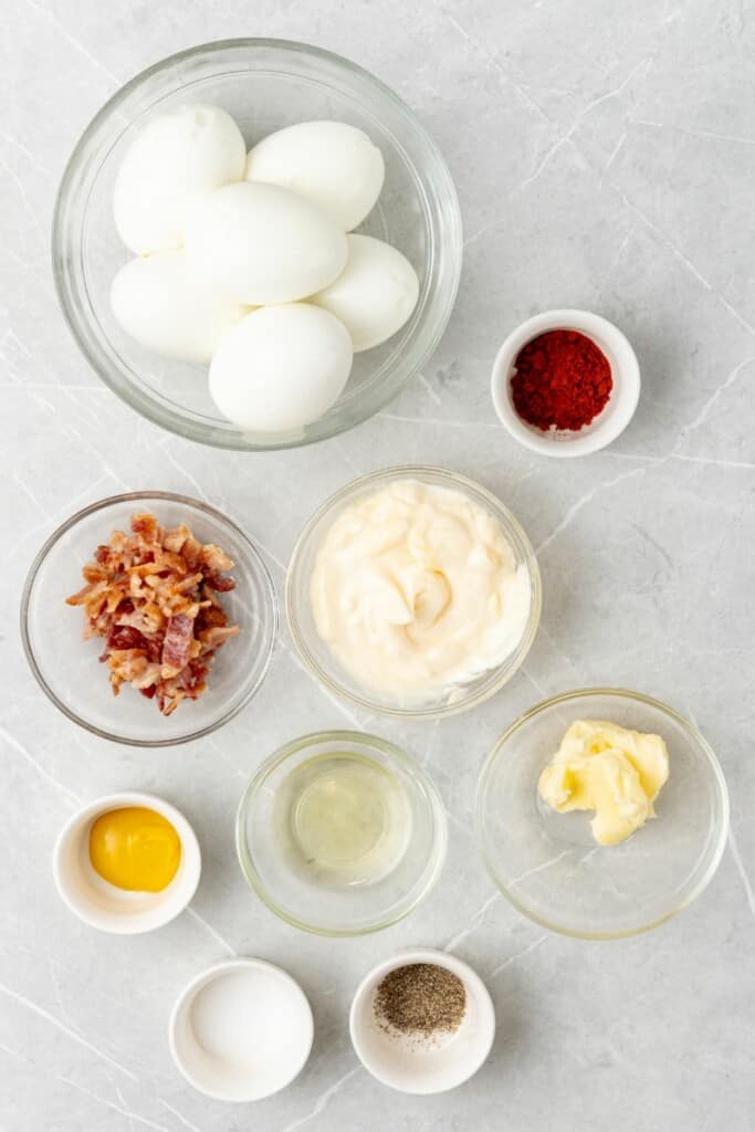 ingredients needed to make million dollar deviled eggs