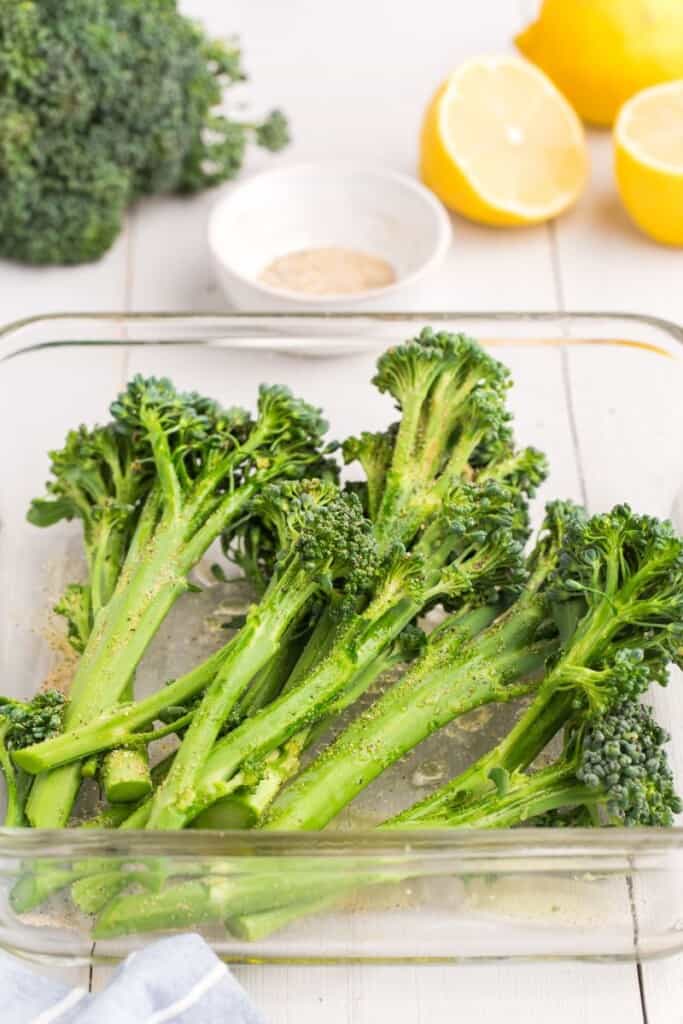 seasoning baby broccolini