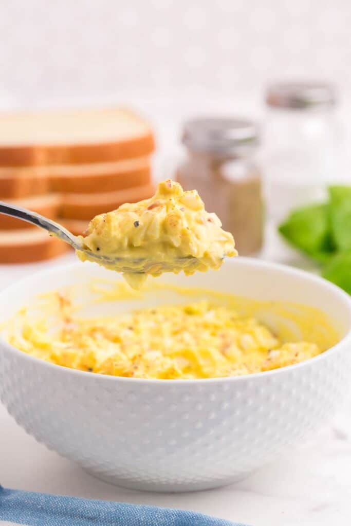 a spoonful of the best egg salad