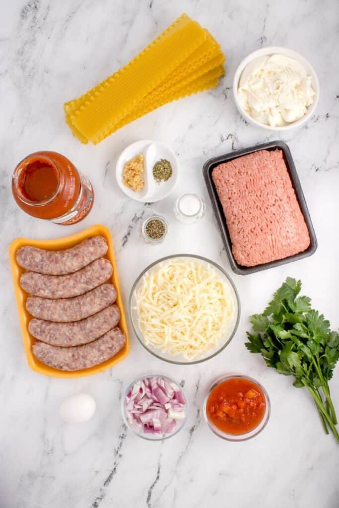 ingredients needed to make homemade lasagna