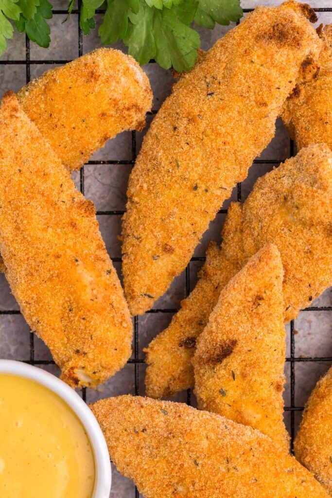 close up of chicken tenders.