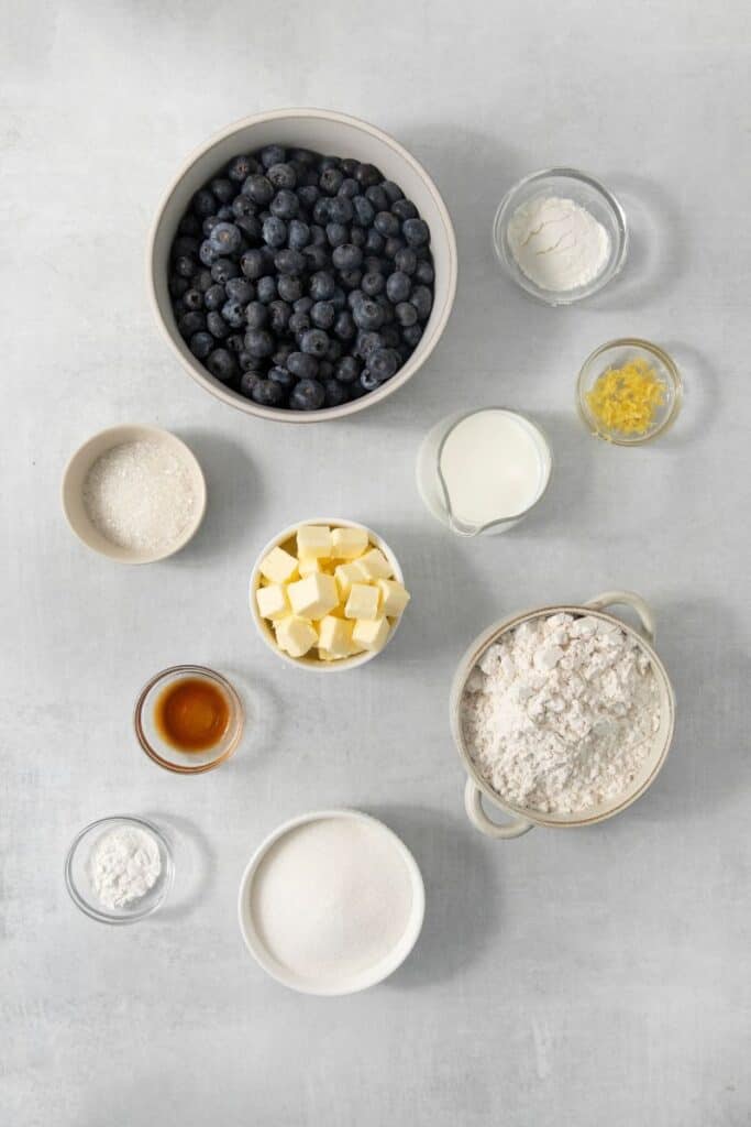 ingredients needed to make blueberry cobbler