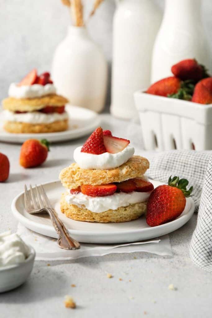 stacking strawberry shortcake from scratch