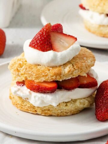 close up of strawberry shortcake