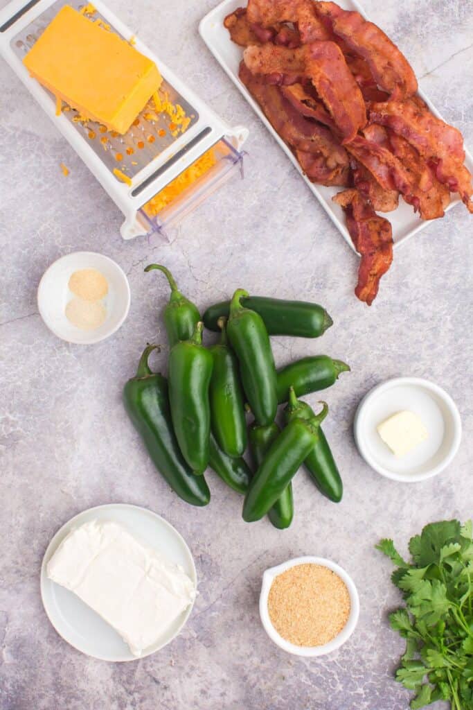 Ingredients needed to make baked jalapeno poppers