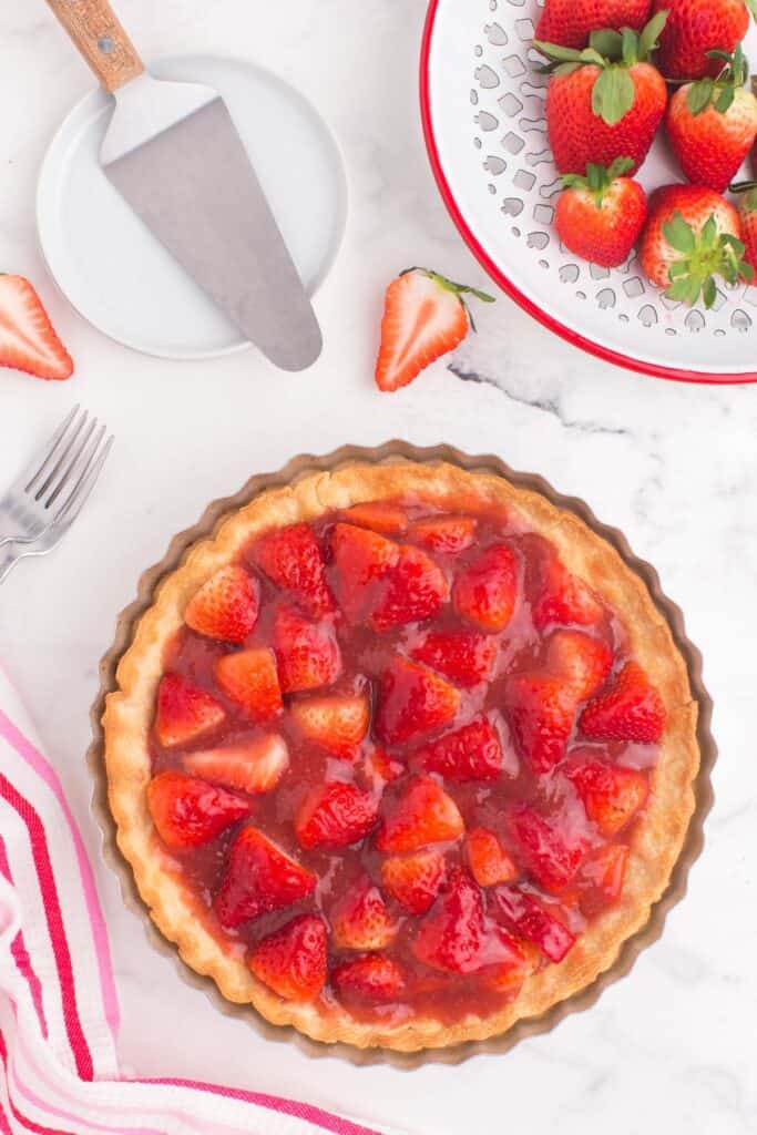 chilled homemade strawberry pie