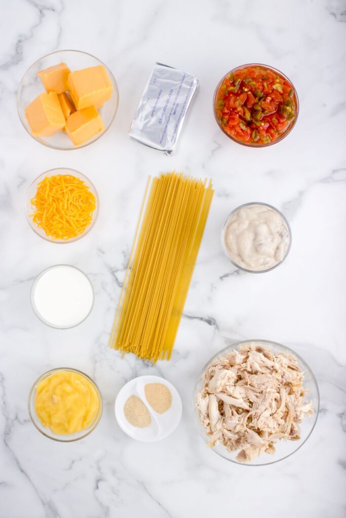 ingredients needed to make chicken spaghetti casserole 