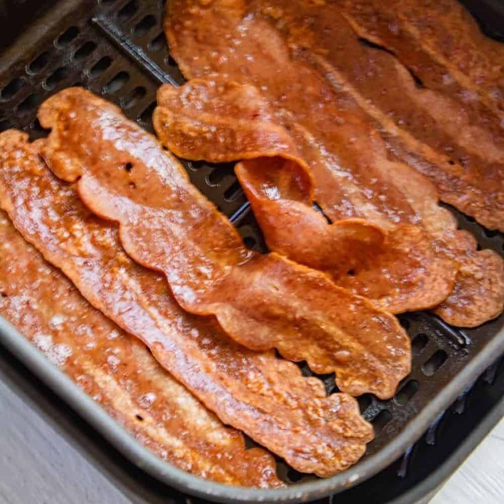 Cooked turkey bacon in the air fryer