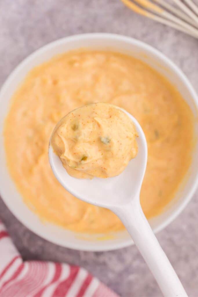 a spoonful of Mcdonalds mac sauce