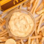 big mac sauce in a bowl with french fries