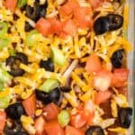 Overhead image of 7 layer dip.