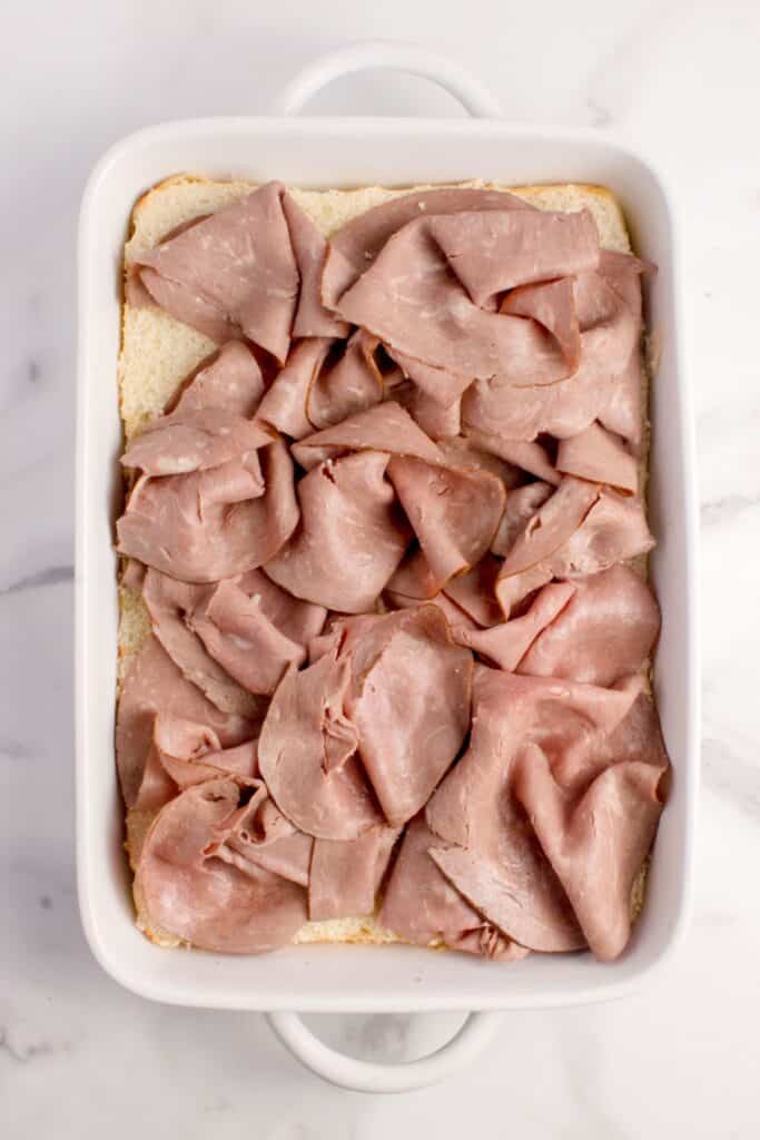 Sliders with a layer of roast beef.