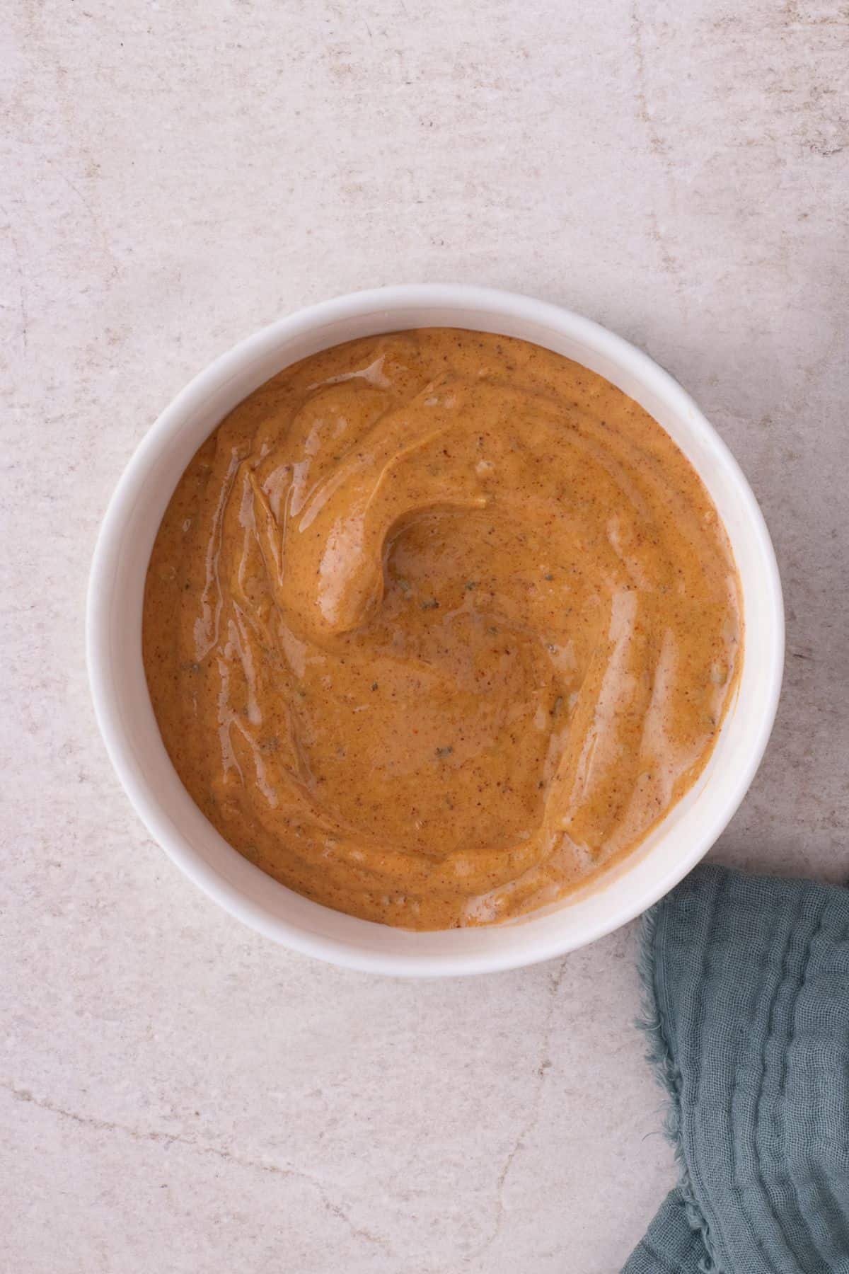 Finished cowboy butter in a white bowl.