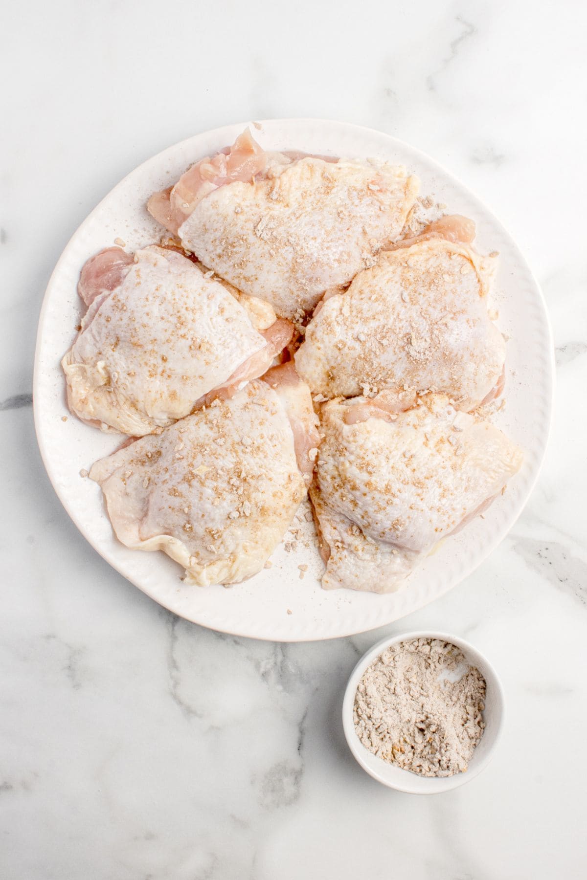 Season chicken thighs with onion soup mix.