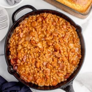 Completed beanie weenies all in one skillet.