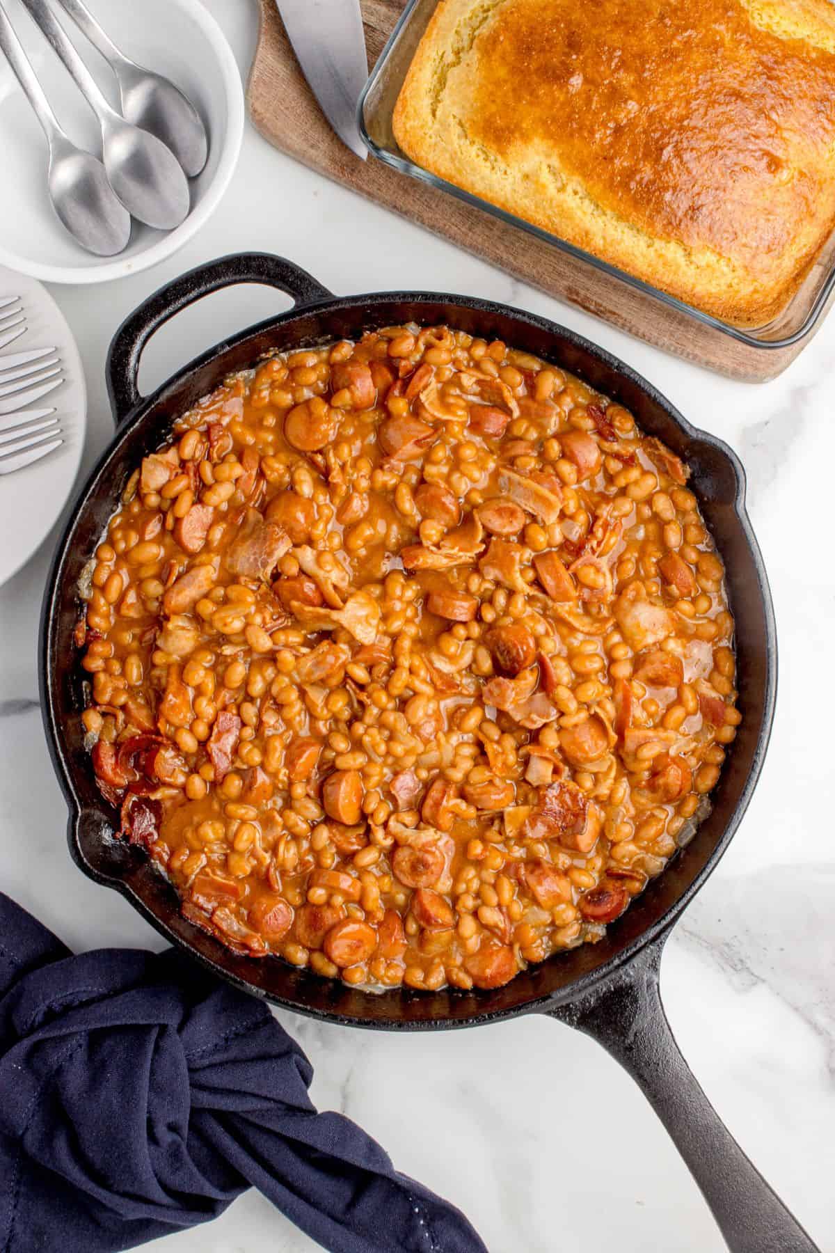 Completed beanie weenies all in one skillet.